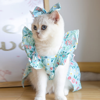 Kwiecista sukienka dla kota i psa
