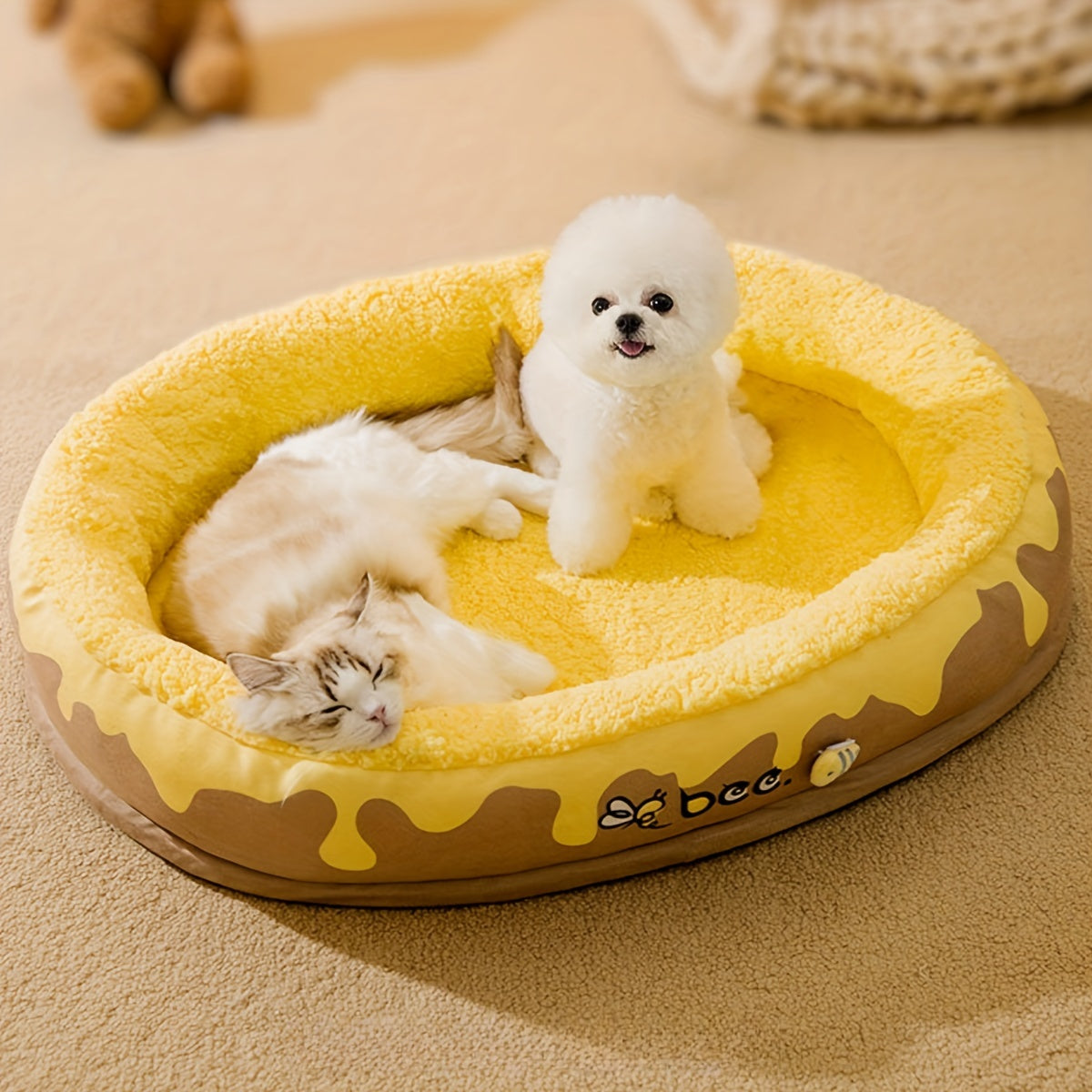 Duże owalne legowisko dla psa i kota „Cartoon Cozy Bed”