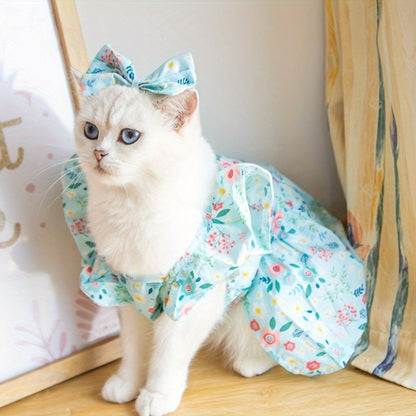 Kwiecista sukienka dla kota i psa