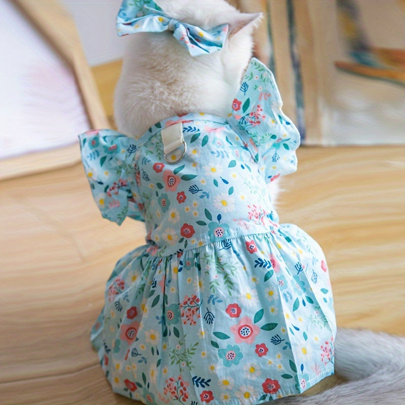 Kwiecista sukienka dla kota i psa