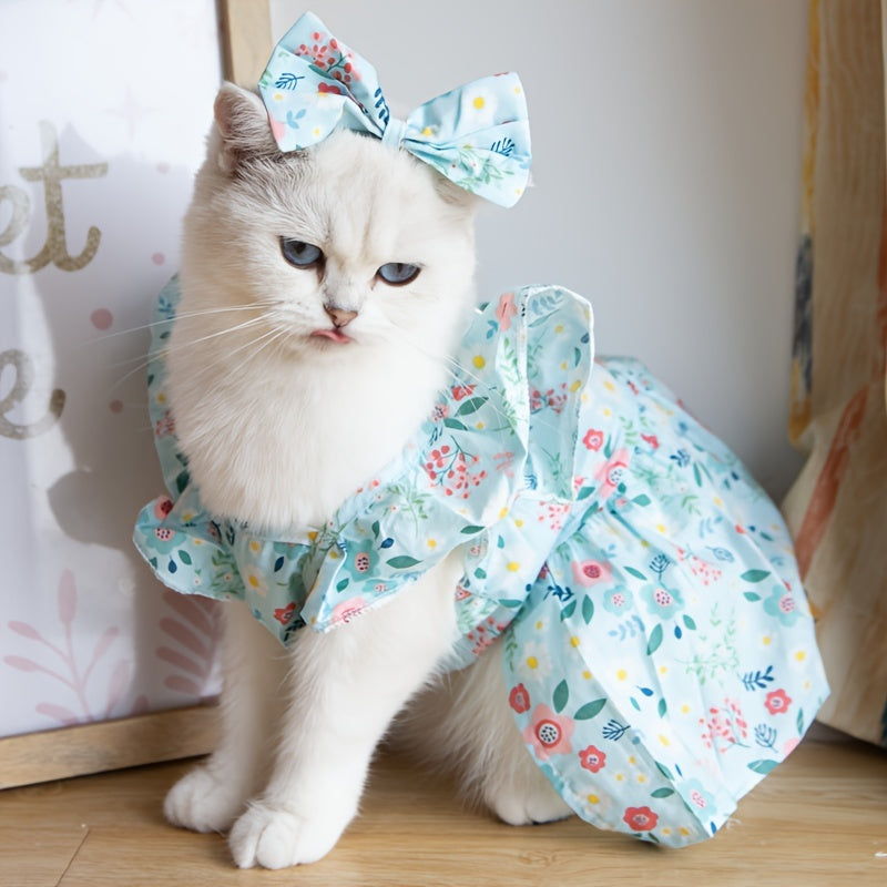 Kwiecista sukienka dla kota i psa