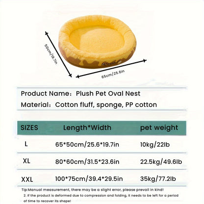 Duże owalne legowisko dla psa i kota „Cartoon Cozy Bed”