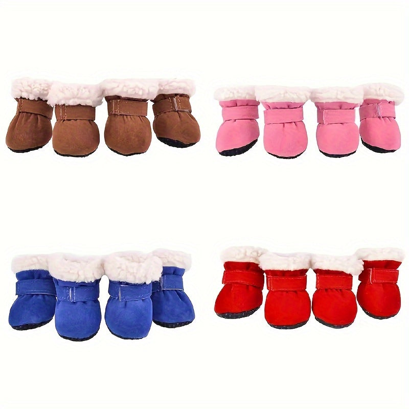 Buty zimowe dla psa „Plush Snow Boots” – zestaw 4 sztuki