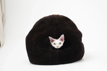Nest Natural Sheepskin Pet Bed - Brown-1
