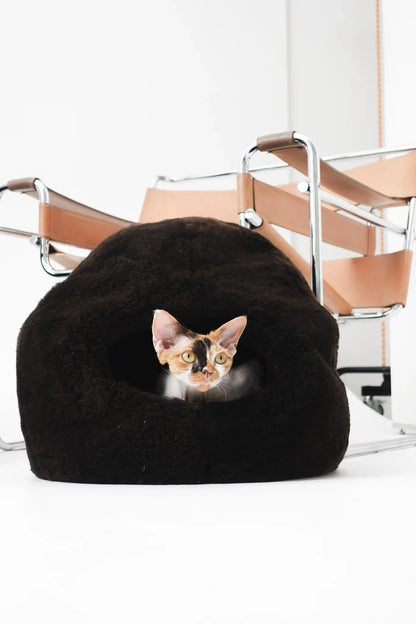 Nest Natural Sheepskin Pet Bed - Brown-4