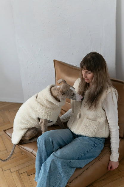 Woolen Dog Vest - Light Grey-3