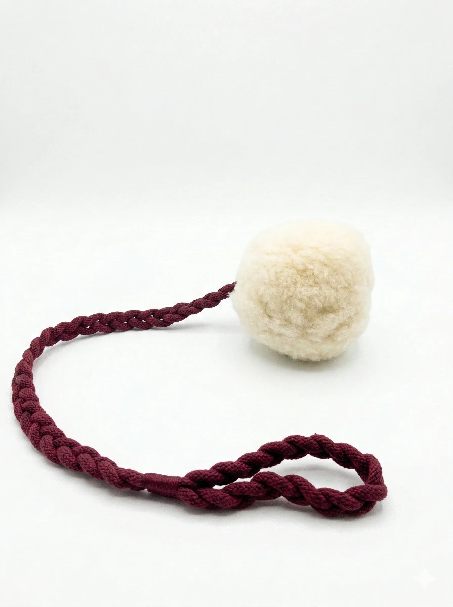Wool Pom Tug Toy - White-0