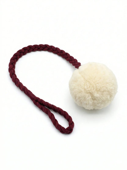Wool Pom Tug Toy - White-1