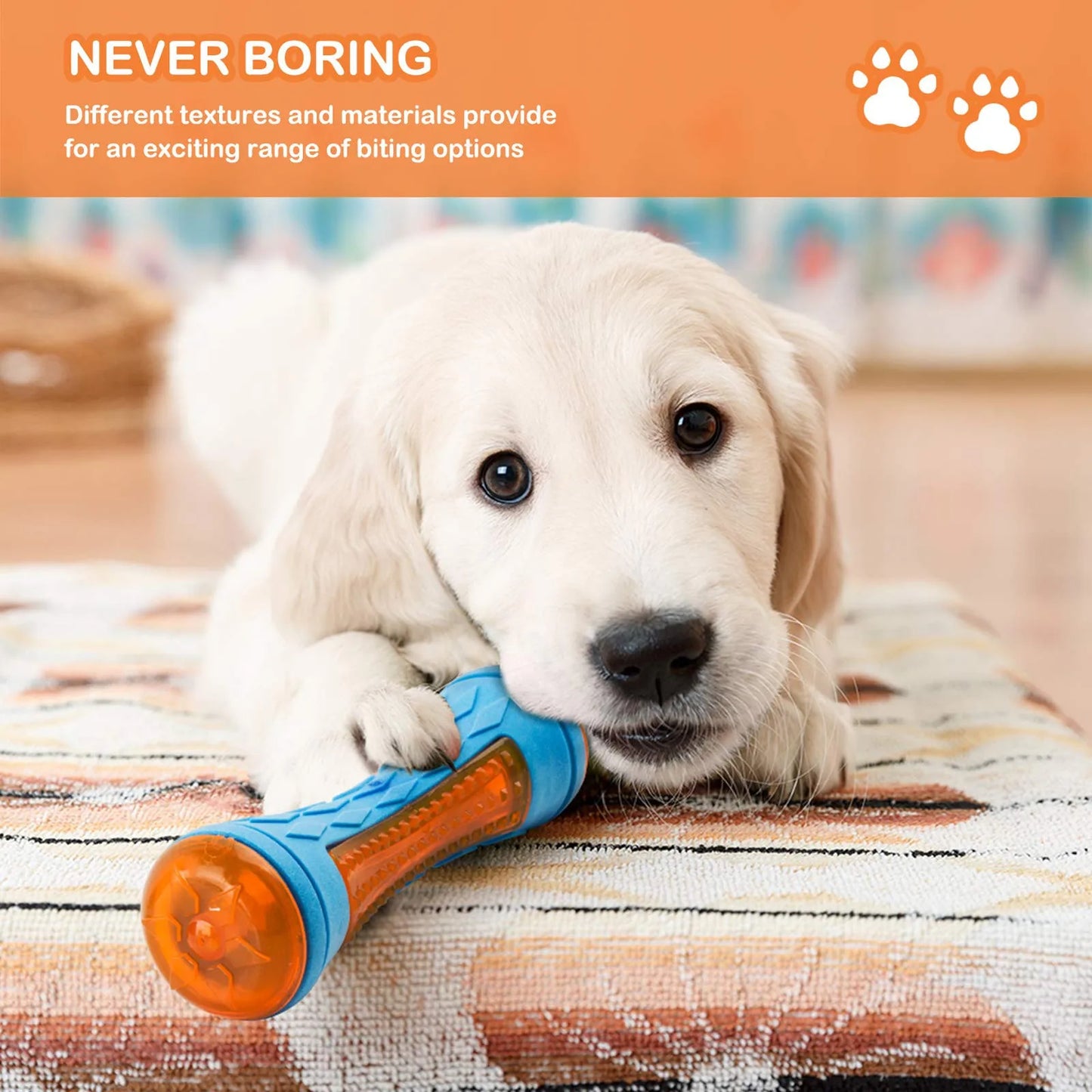 🐶 Gumowa Zabawka dla Psów – Wytrzymała, Gryzak z Piszczałką,