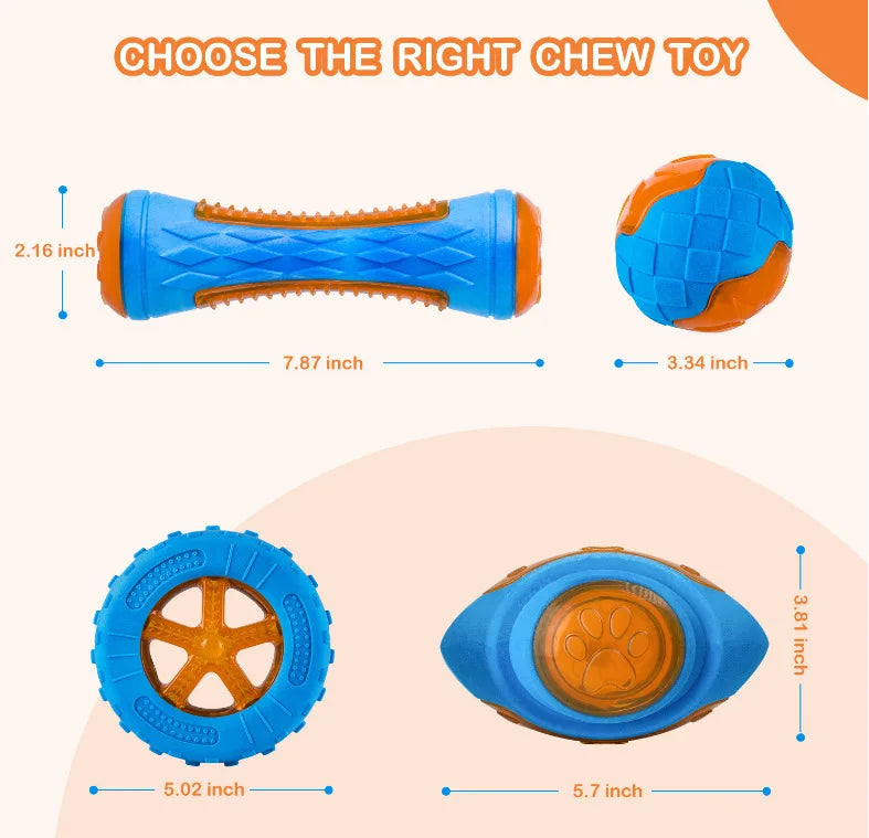 🐶 Gumowa Zabawka dla Psów – Wytrzymała, Gryzak z Piszczałką,