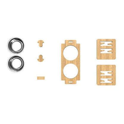 🐶🐱 Zestaw 2 Misek ze Stali Nierdzewnej z Regulowanym Bambusowo-Drewnianym Stojakiem 🌿✨