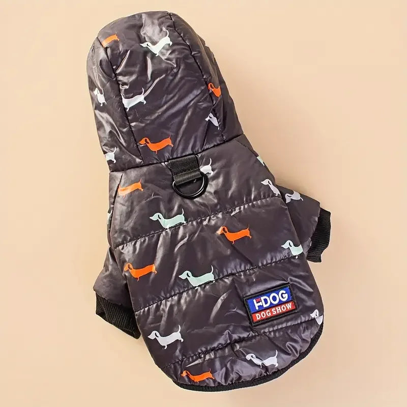 Kurtka puchowa z kapturem dla psa  – na jesień i zimę