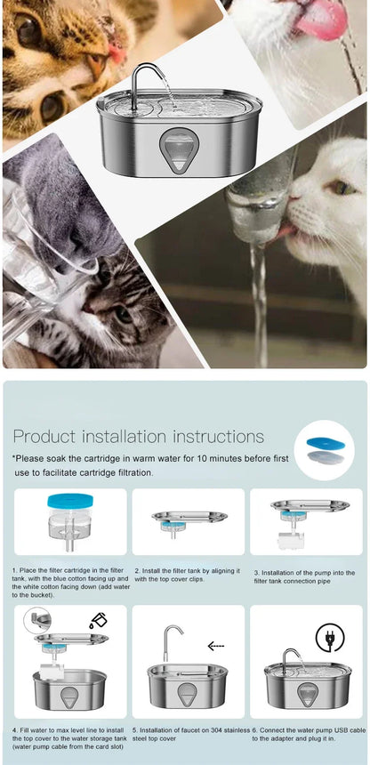 Fontanna Wody dla Kota 3,5L z Okienkiem Poziomu Wody 🐱💧