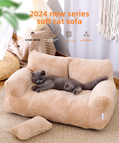 ✨&nbsp;Welwetowa Luksusowa Kanapa dla Psów i Kotów – Miękka, Ciepła i Stylowa | Zdejmowany Pokrowiec, Antypoślizgowy Spód