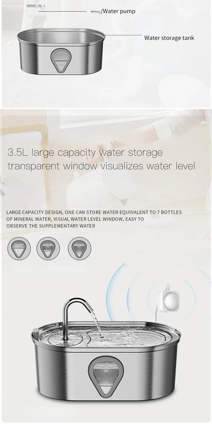 Fontanna Wody dla Kota 3,5L z Okienkiem Poziomu Wody 🐱💧