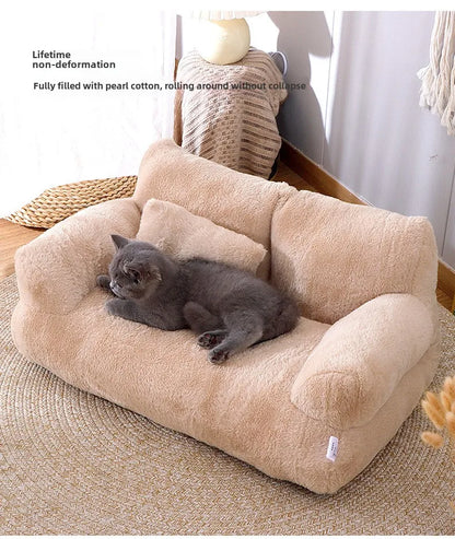 ✨&nbsp;Welwetowa Luksusowa Kanapa dla Psów i Kotów – Miękka, Ciepła i Stylowa | Zdejmowany Pokrowiec, Antypoślizgowy Spód