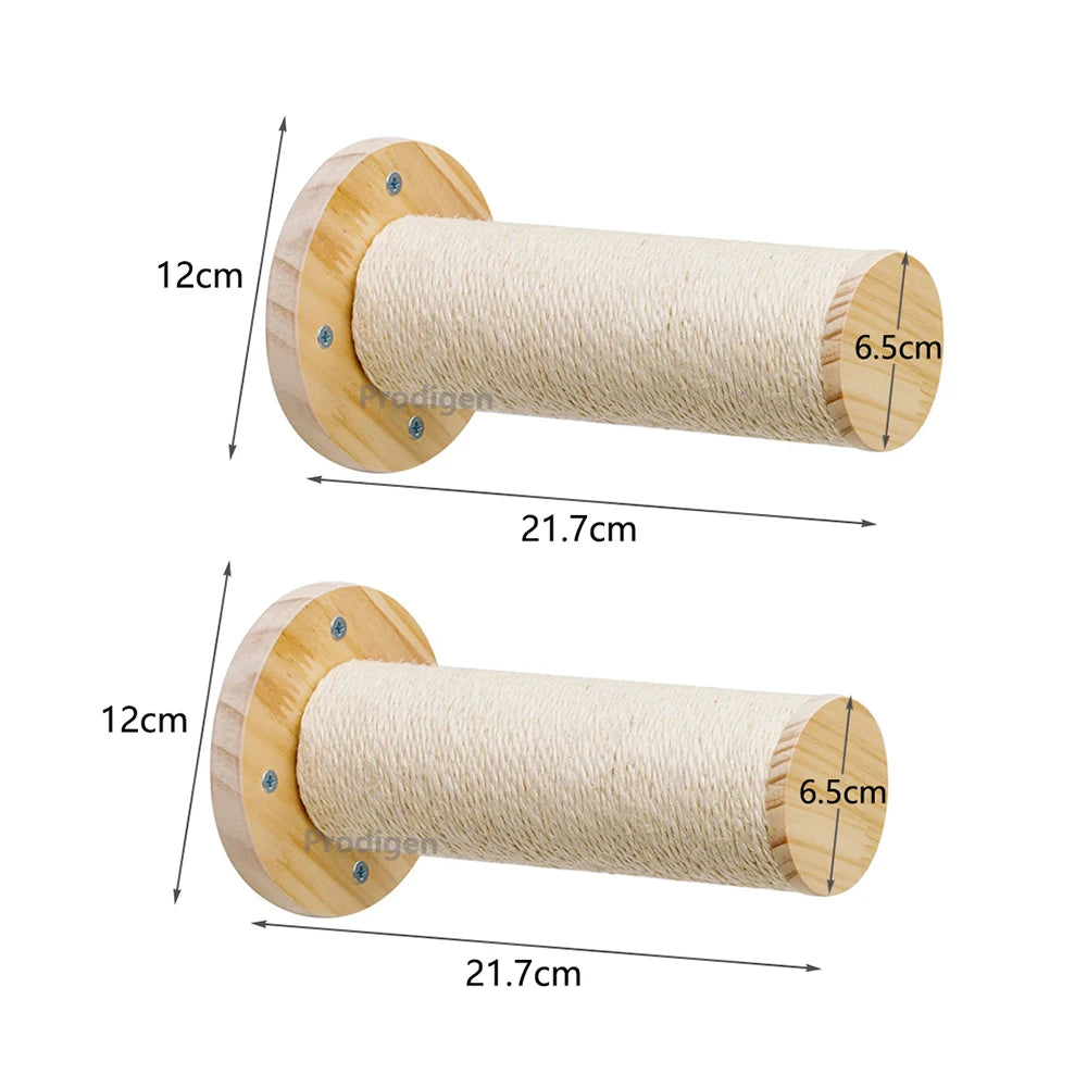 🐾🌿 Ścienna Półka Wspinaczkowa dla Kotów – Drewniane Stopnie z Sizalem do Drapania | Nowoczesne Meble Kocie na Ścianę 🐈✨