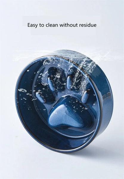 Ceramiczna miseczka dla psów i kotów z eleganckim drewnianym stojakiem🍽️🐾