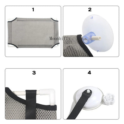 🐾🛋️ Letni Hamak dla Kota – Przezroczysty, Oddychający, Przyssawkowy | Łóżko na Okno do Salonu 🐈✨