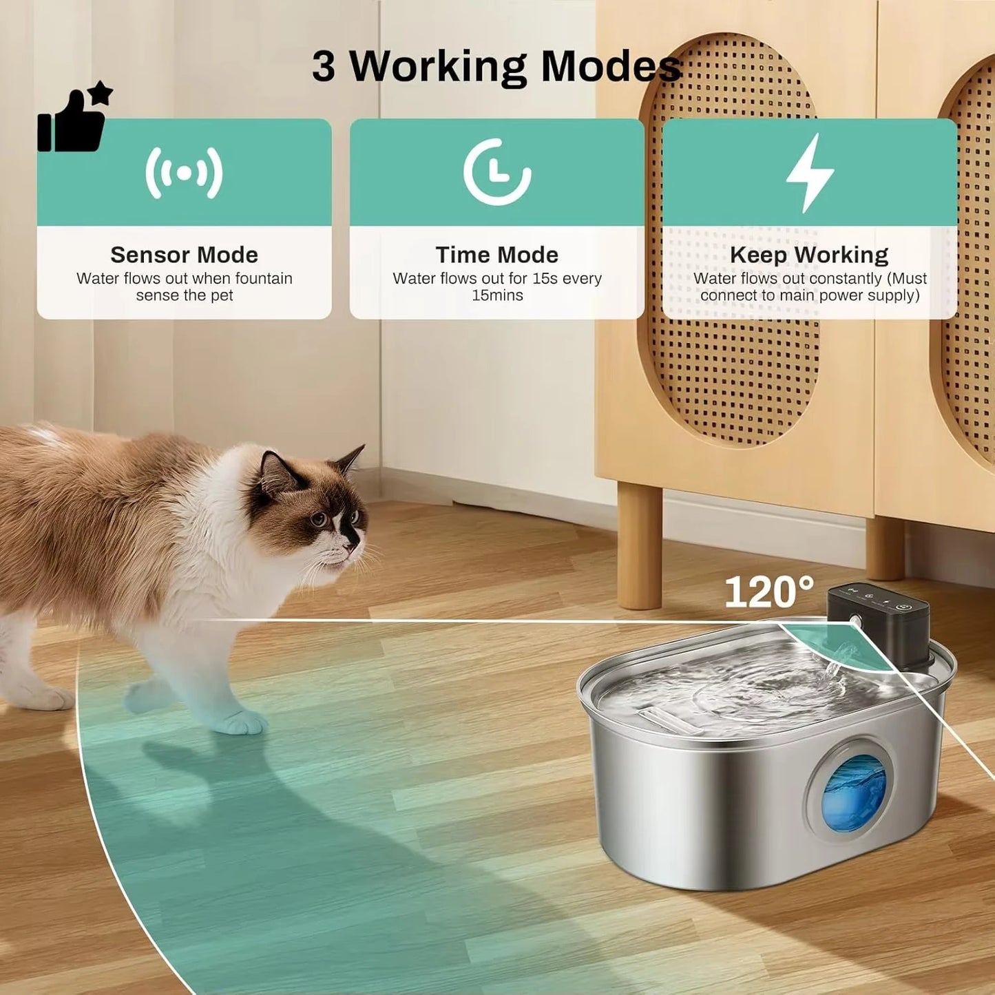 🐾 Automatyczne Źródełko Wody 3.2L ze Stali Nierdzewnej – Inteligentny Dystrybutor Wody dla Kotów i Psów 💦✨