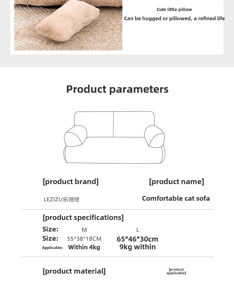 ✨&nbsp;Welwetowa Luksusowa Kanapa dla Psów i Kotów – Miękka, Ciepła i Stylowa | Zdejmowany Pokrowiec, Antypoślizgowy Spód