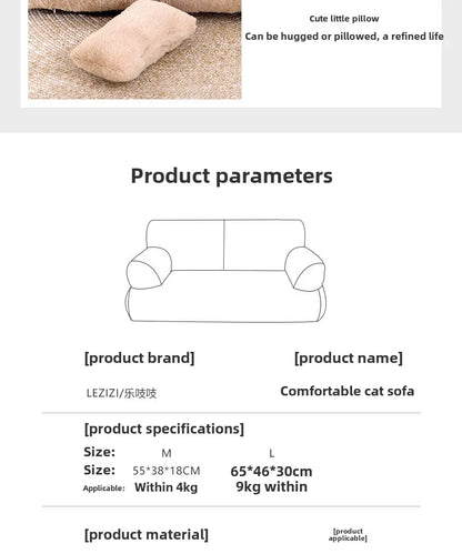 ✨&nbsp;Welwetowa Luksusowa Kanapa dla Psów i Kotów – Miękka, Ciepła i Stylowa | Zdejmowany Pokrowiec, Antypoślizgowy Spód