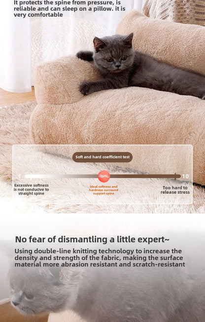 ✨&nbsp;Welwetowa Luksusowa Kanapa dla Psów i Kotów – Miękka, Ciepła i Stylowa | Zdejmowany Pokrowiec, Antypoślizgowy Spód