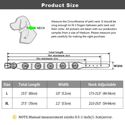 Skórzana obroża z ćwiekami dla dużego psa