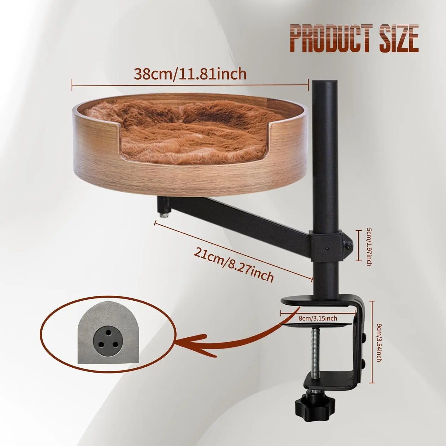 🐱 Stylowe Biurkowe Legowisko z Hamakiem dla Kota – Regulowane, Obrotowe 360°