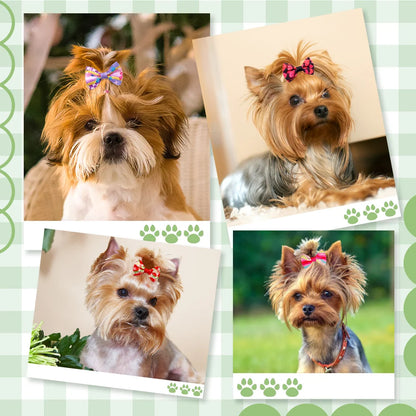 🎀 Zestaw 30/50 Kokardek dla Psów – Ręcznie Robione Ozdoby do Włosów z Gumką 🐶✨