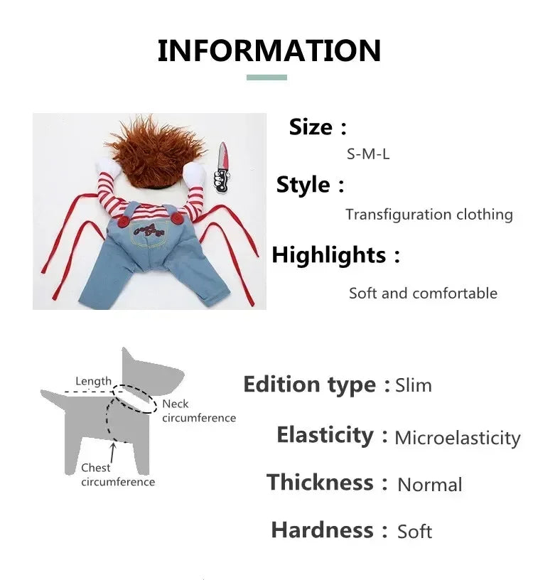 Halloweenowy kostium dla psa i kota – zabawny strój cosplay