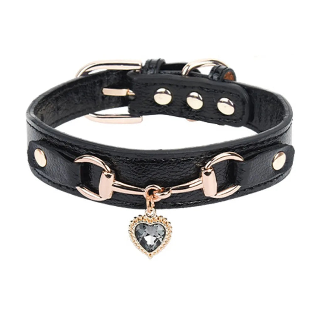 Regulowana obroża dla psa i kota z kryształkami