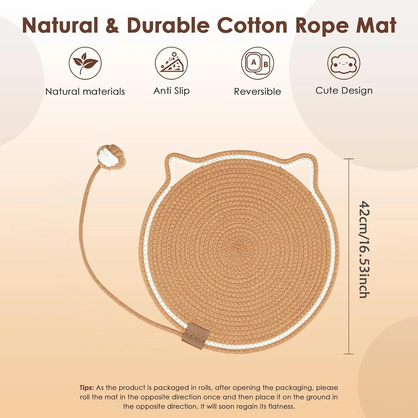 🐾 Mata Drapakowa dla Kota – Pozioma Mata do Drapania | Ochrona Mebli i Dywanów