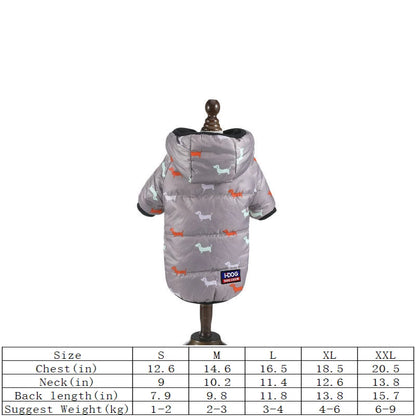 Kurtka puchowa z kapturem dla psa  – na jesień i zimę