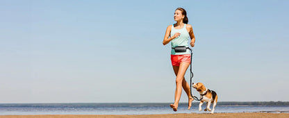 Smycz Hands-Free dla Dwóch Psów z Podwójnymi Uchwytami i Saszetką