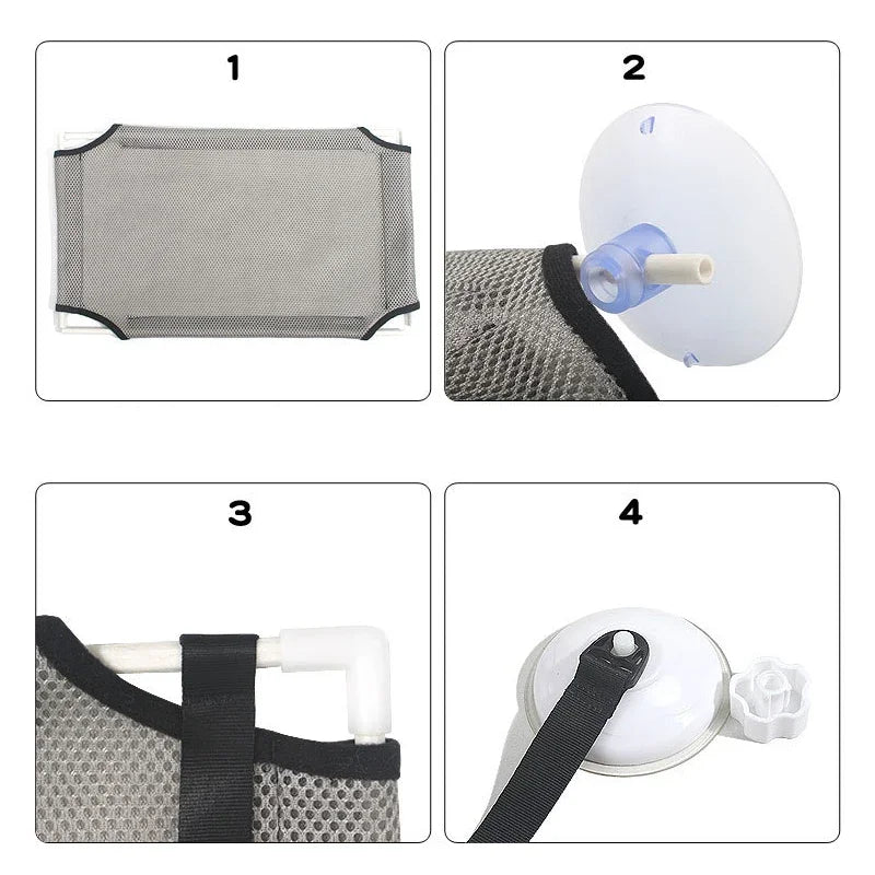 🐾🛋️ Letni Hamak dla Kota – Przezroczysty, Oddychający, Przyssawkowy | Łóżko na Okno do Salonu 🐈✨