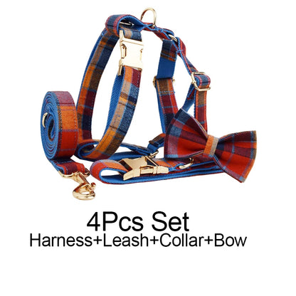 Elegancki zestaw dla psa – Obroża, smycz, szelki i pojemnik na woreczki