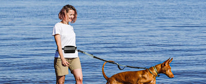 Smycz Hands-Free dla Dwóch Psów z Podwójnymi Uchwytami i Saszetką