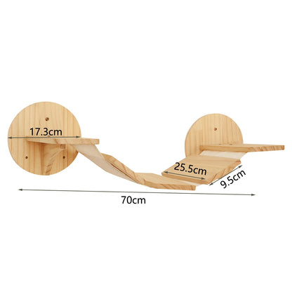 🐾🌿 Ścienna Półka Wspinaczkowa dla Kotów – Drewniane Stopnie z Sizalem do Drapania | Nowoczesne Meble Kocie na Ścianę 🐈✨