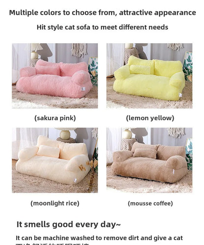 ✨&nbsp;Welwetowa Luksusowa Kanapa dla Psów i Kotów – Miękka, Ciepła i Stylowa | Zdejmowany Pokrowiec, Antypoślizgowy Spód