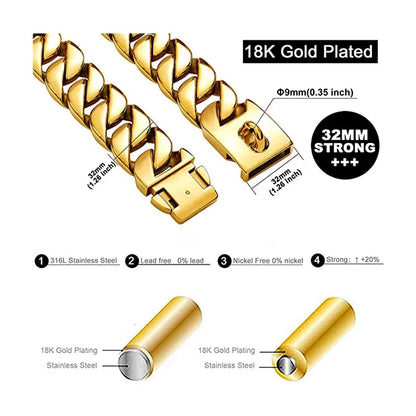 Mocna Obroża dla Psów – Cuban Chain 🐶✨