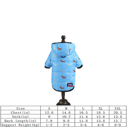 Kurtka puchowa z kapturem dla psa  – na jesień i zimę