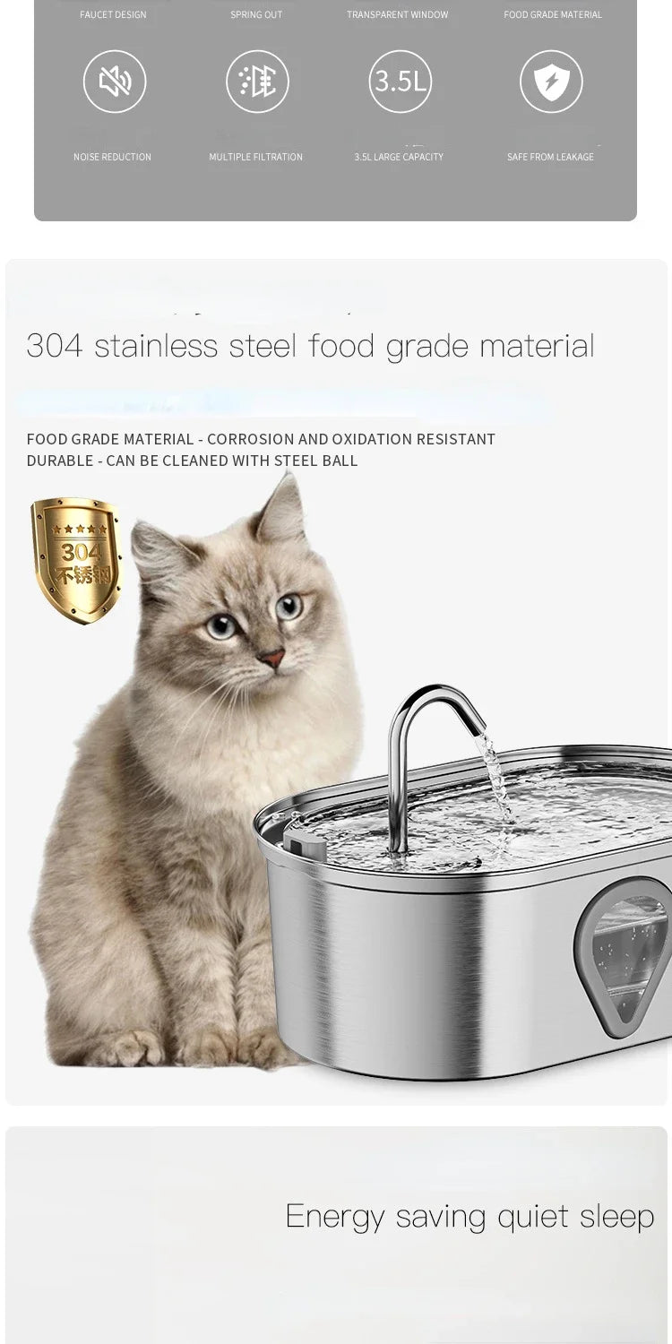 Fontanna Wody dla Kota 3,5L z Okienkiem Poziomu Wody 🐱💧