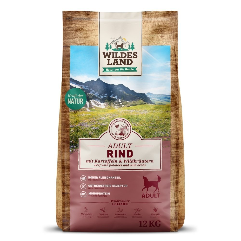 WILDES LAND DOG Rind - wołowina z ziemniakami i ziołami (12kg)