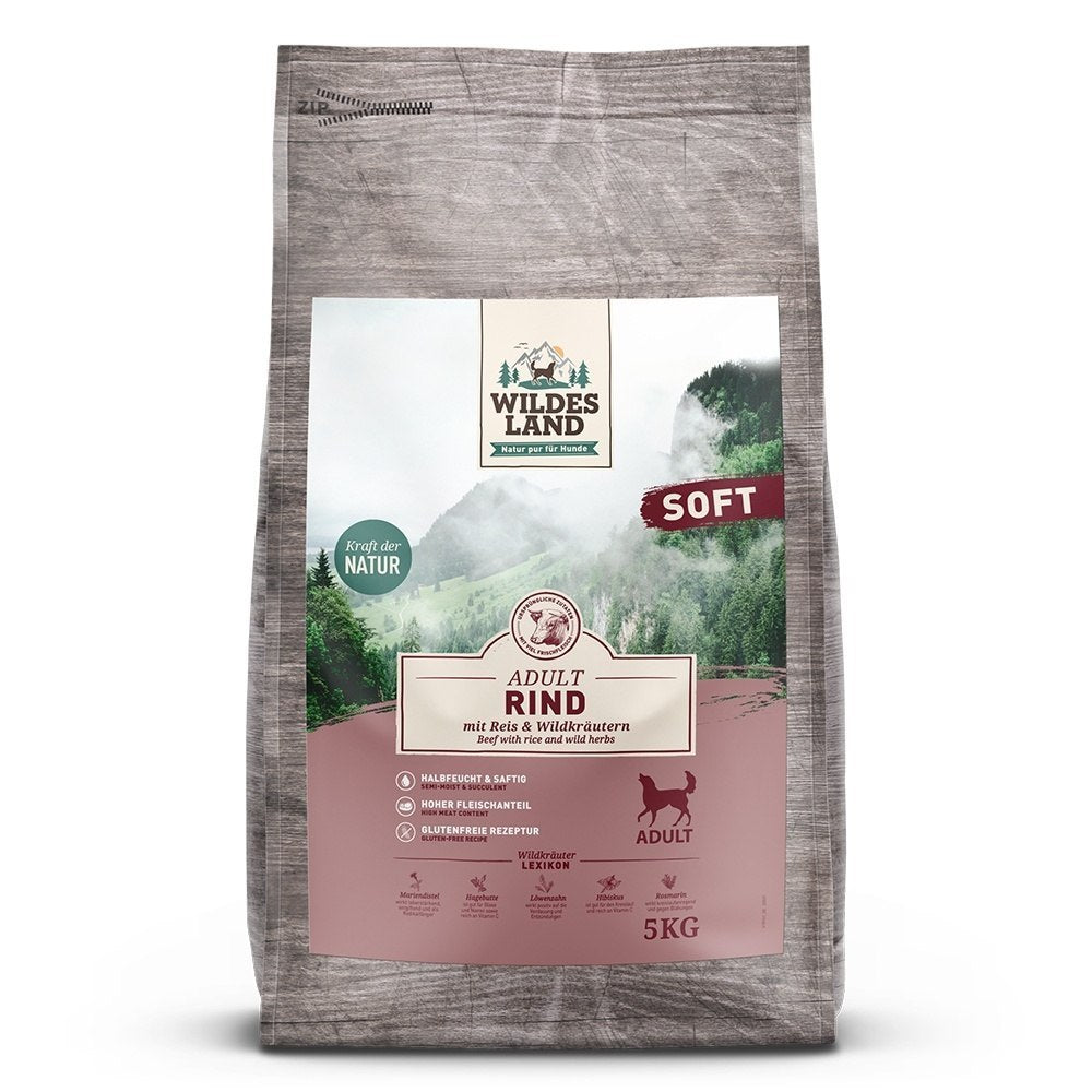 WILDES LAND DOG Soft Rind - wołowina - półwilgotna karma dla psa (5kg)