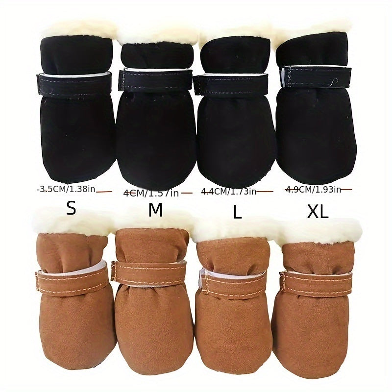 Buty zimowe dla psa „Plush Snow Boots” – zestaw 4 sztuki