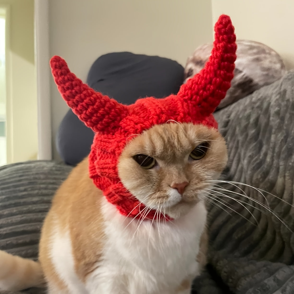 Czapka z rogami diabła dla psa i kota