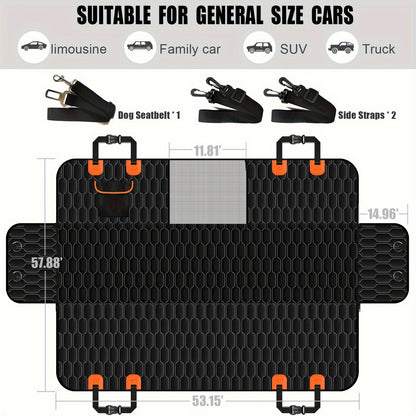 Wodoodporna mata samochodowa dla psów – na tylne siedzenie z okienkiem i kieszenią