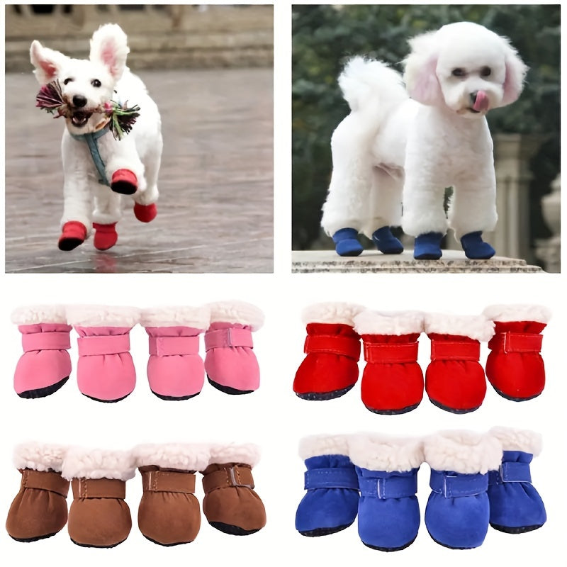 Buty zimowe dla psa „Plush Snow Boots” – zestaw 4 sztuki