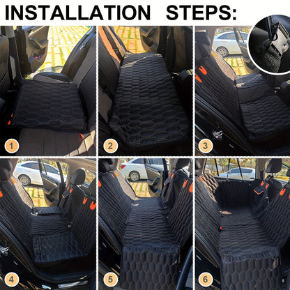 Wodoodporna mata samochodowa dla psów – na tylne siedzenie z okienkiem i kieszenią